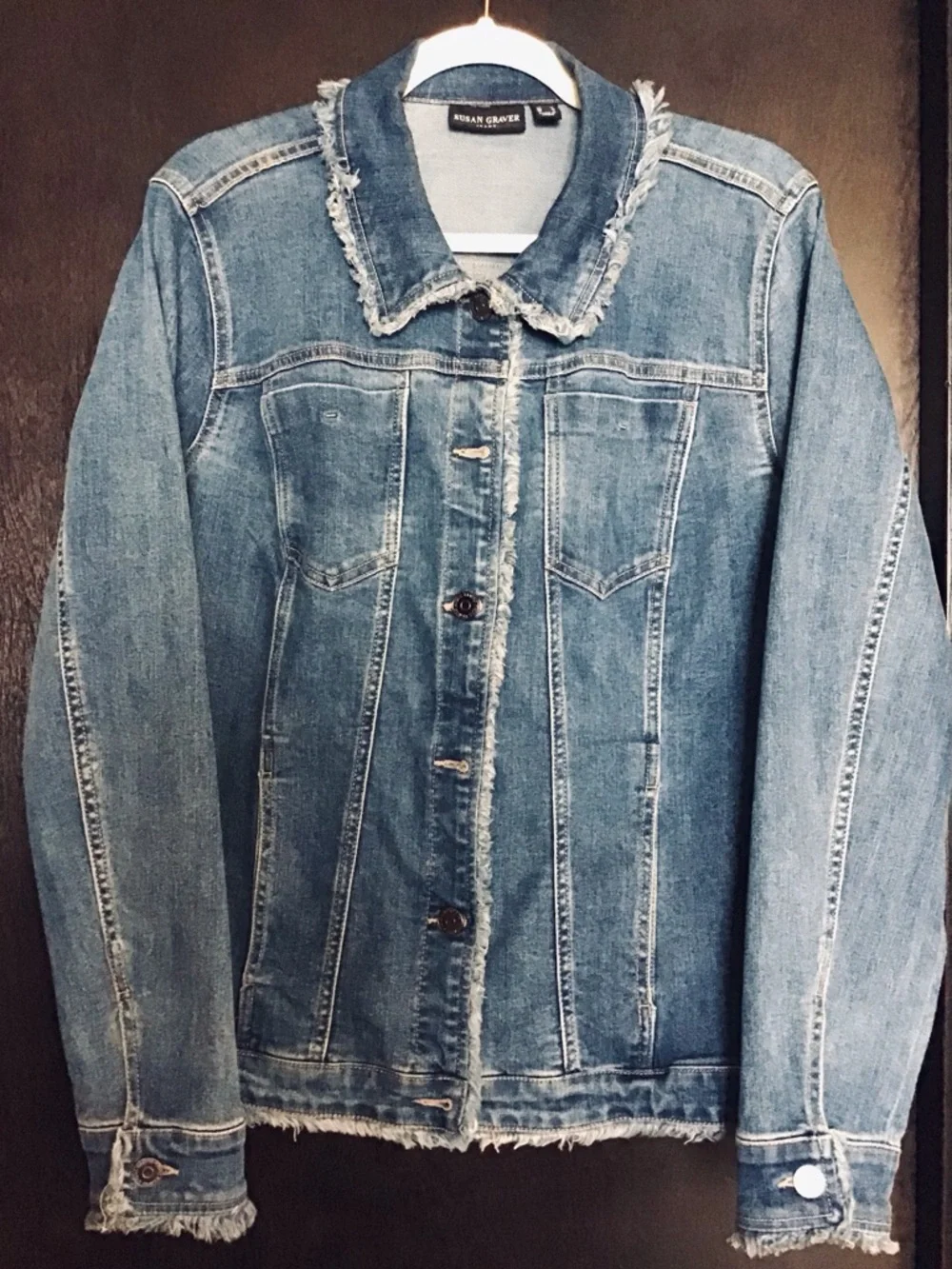 Susan Graver Dark Blue Denim Jacket - Picture 1 of 8
